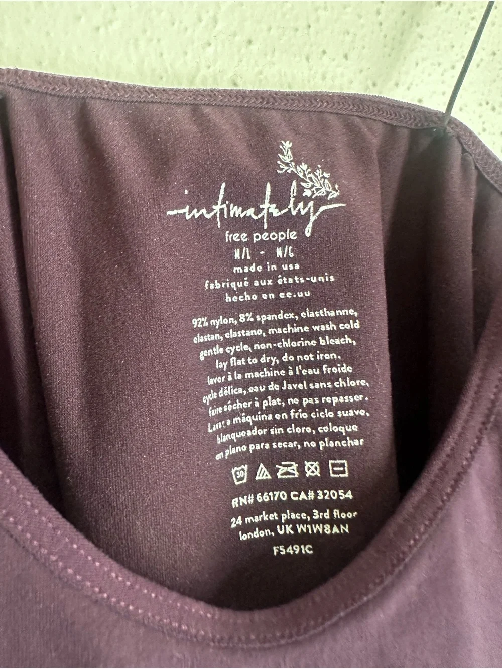 Free People Plum Spaghetti Strap Crop Cami